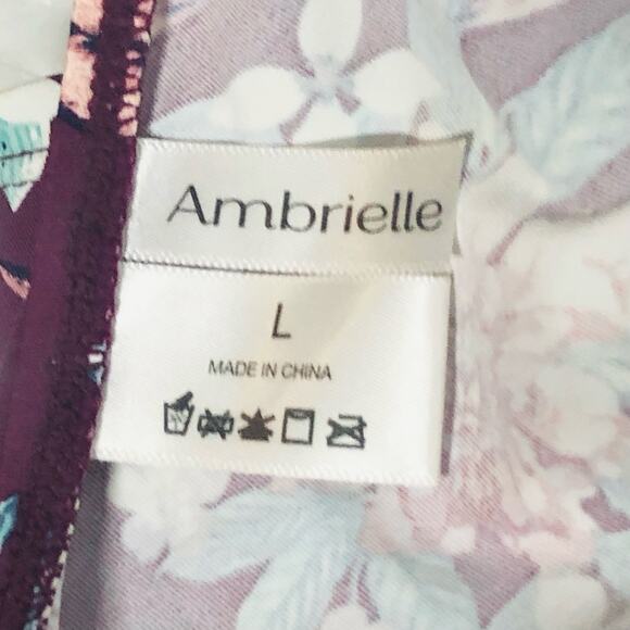 Ambrielle Size Large Burgundy Floral Strappy Bikini Top - Picture 12 of 13